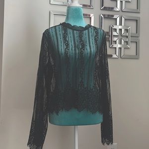 Black lace blouse